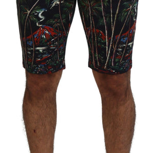 Dolce &amp; Gabbana Volcano Print Casual Knee-Length Shorts