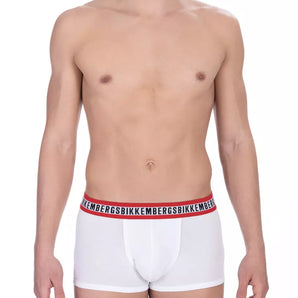 Bikkembergs White Cotton Men Underwear Trunk Pack