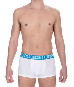 Bikkembergs White Cotton Men's Trunk Underwear