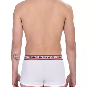 Bikkembergs White Cotton Men Underwear Trunk Pack