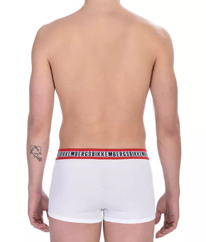 Bikkembergs White Cotton Men's Underwear Trunk Twin Pack