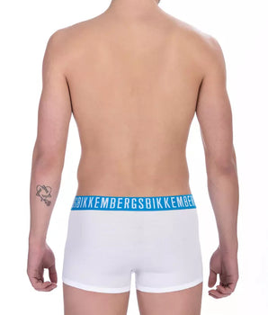 Bikkembergs White Cotton Men's Trunk Underwear