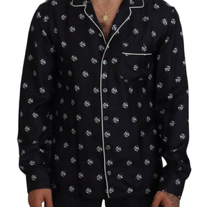 Dolce & Gabbana Exclusive Silk Pajama Top with Classic Print