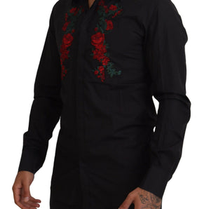 Dolce &amp; Gabbana Elegant Floral Embroidered Cotton Shirt