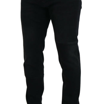 Dolce & Gabbana Black Angel Embroidery Skinny Denim Jeans