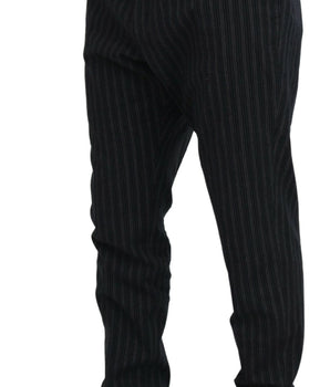 Dolce & Gabbana Dark Gray Stripes Chino Dress Pants