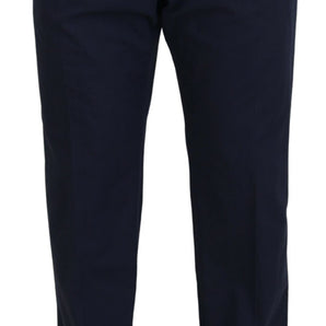 Dolce &amp; Gabbana Elegante pantalón de vestir chino azul oscuro