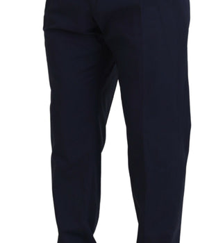 Dolce & Gabbana Dark Blue Cotton Chino Formal Pants