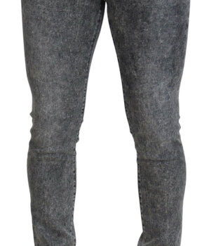 Dolce & Gabbana Grey Washed Cotton Slim Fit Men Denim Jeans