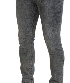 Dolce & Gabbana Grey Washed Cotton Slim Fit Men Denim Jeans