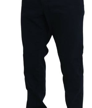Dolce & Gabbana Blue Cotton Dress Formal Men Pants
