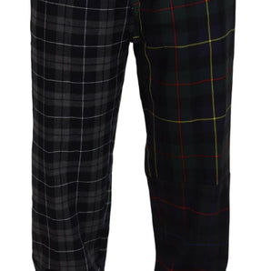 Dolce & Gabbana Checkered Wool Blend Jogger Pants