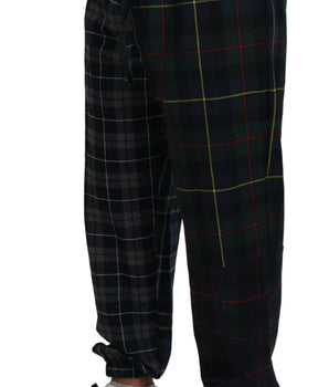 Dolce & Gabbana Multicolor Checkered Wool Men Jogger Pants