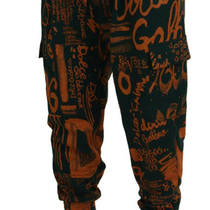 Dolce &amp; Gabbana Pantalones cargo estilo jogger de mezcla de seda multicolor