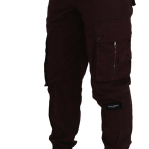 Dolce & Gabbana Elegant Burgundy Cotton Jogger Pants