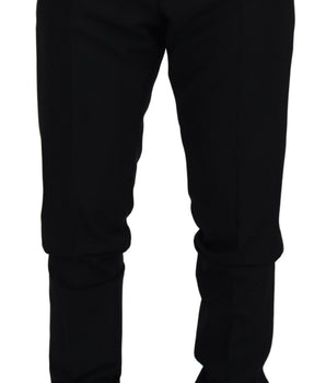 Dolce & Gabbana Black Wool Chino Dress Formal Pants