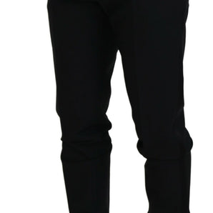 Dolce & Gabbana Elegant Black Dress Pants from Virgin Wool Blend