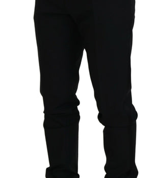 Dolce & Gabbana Black Wool Chino Dress Formal Pants