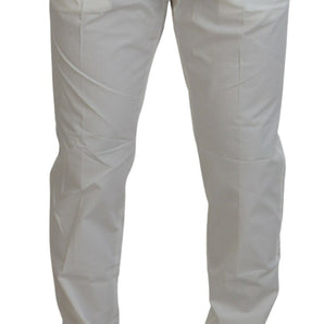 Dolce &amp; Gabbana Elegante pantalón chino de algodón blanco