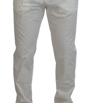 Dolce & Gabbana White Cotton Skinny Chino Pants