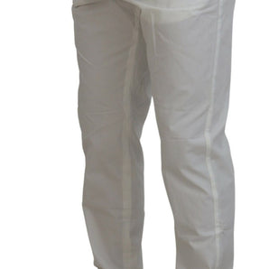 Dolce &amp; Gabbana Elegante pantalón chino de algodón blanco