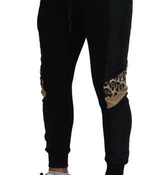 Dolce & Gabbana Black Polyester Skinny Jogger Men Pants