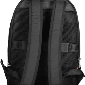 Tommy Hilfiger Black Polyester Men Backpack