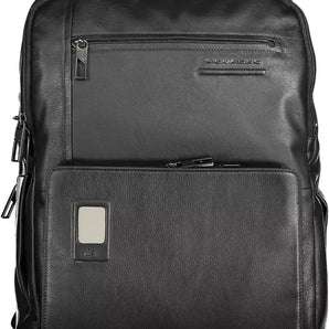 Piquadro Black Leather Men Backpack