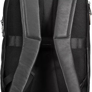 Piquadro Black Leather Men Backpack