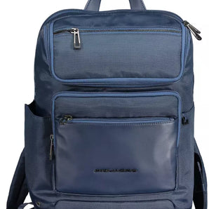 Piquadro Blue Recycled Polyester Men Backpack