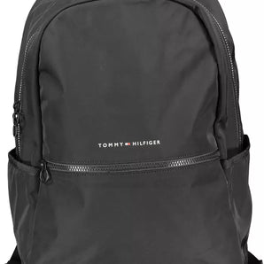 Tommy Hilfiger Black Polyester Men Backpack