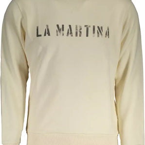 La Martina Sudadera Elegante Con Logo Estampado Blanco