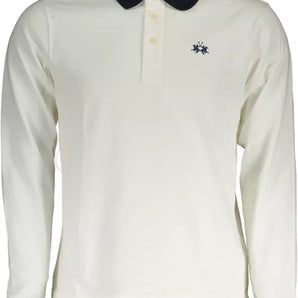 La Martina White Cotton Men Polo Shirt