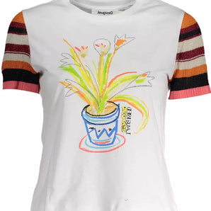 Desigual White Cotton Women T-Shirt