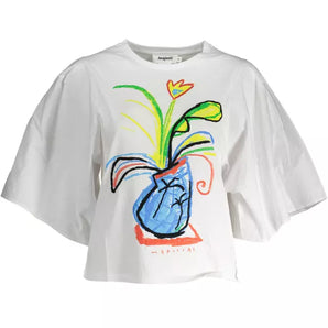 Desigual White Cotton Women T-Shirt