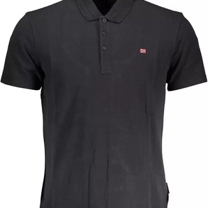 Napapijri Black Cotton Men Polo Shirt