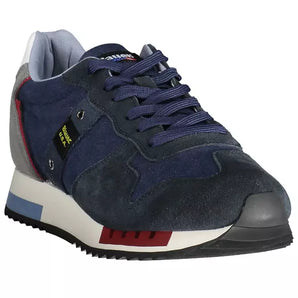 Blauer Chic Blue Sports Sneakers with Contrasting Accents