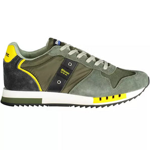 Zapatilla Deportiva Blauer Verde Con Cordones Y Logo