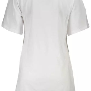 Cavalli Class Elegante camiseta de algodón blanca con estampado icónico