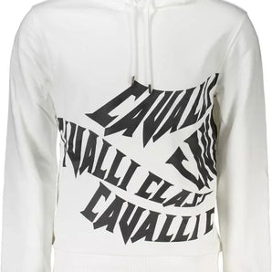 Cavalli Class elegante sudadera con capucha blanca