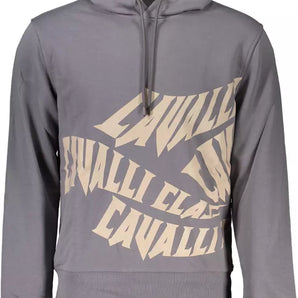 Cavalli Class Gray Cotton Men Sweater