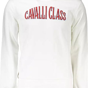 Cavalli Class White Cotton Men Sweater