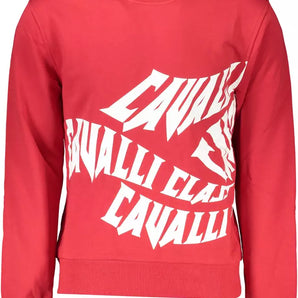 Cavalli Class Red Cotton Men Sweater