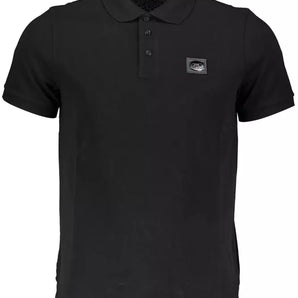 Cavalli Class Black Cotton Men Polo Shirt