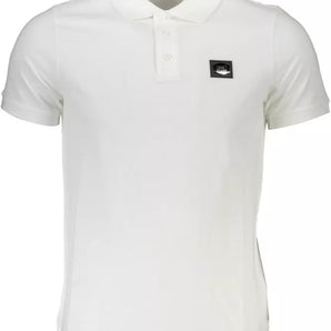 Cavalli Class White Cotton Men Polo Shirt