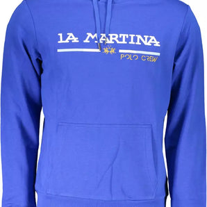 La Martina Blue Cotton Men Sweater