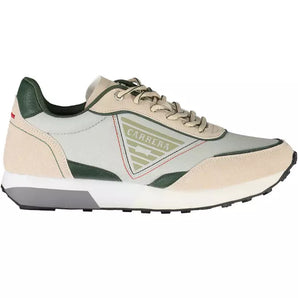 Zapatillas Carrera Piel ECO Beige con Detalles Contraste