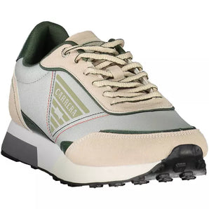 Zapatillas Carrera Piel ECO Beige con Detalles Contraste