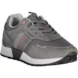 Carrera Sleek Gray Sneakers with Eco-Leather Accents