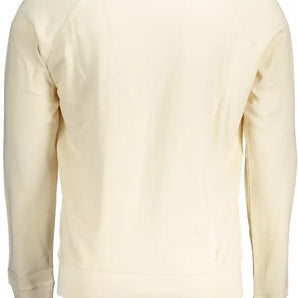 Sudadera Gant Chic de algodón beige con logotipo estampado